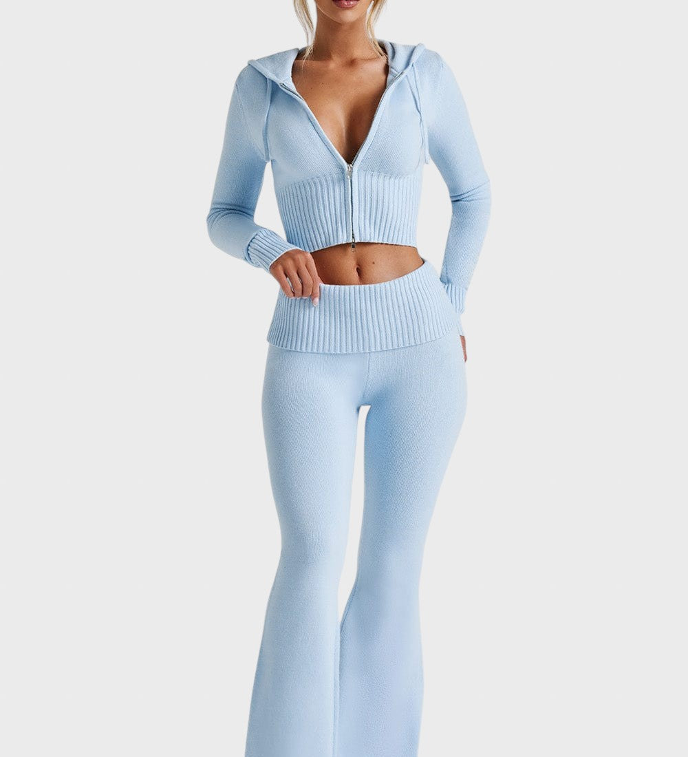 Avgustina™ - Комплект от две части с ребрена плетка