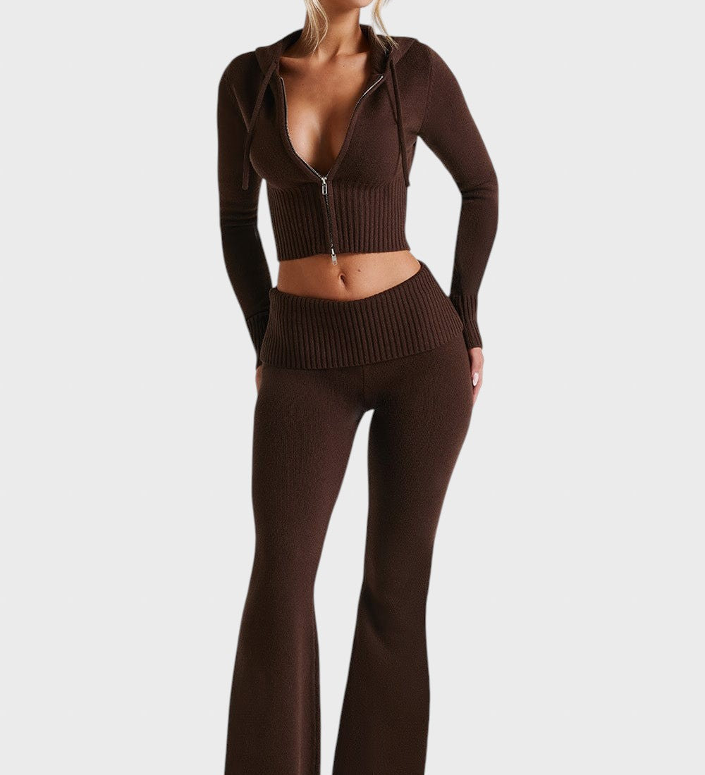 Avgustina™ - Комплект от две части с ребрена плетка